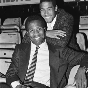 Luther Blissett, (left, in striped tie) and John Barnes (right Luther Blissett, (left, in striped tie) and John Barnes (right