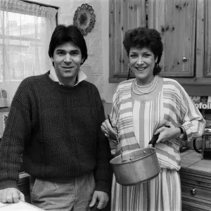 Lynda Bellingham at home in north London with her husband Nunzio. 24th February 1985