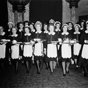 Lyons Waitress training held on Tottenham Court Road. 11th December 1945 Lyons Waitress training held on Tottenham Court Road. 11th December 1945