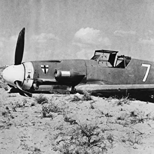 M. E 109 F. shot down. (Picture) An M. E 109 F. shot down in battle area