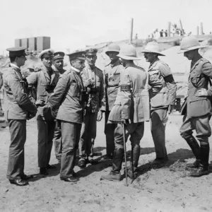 The M. L. O. at Suvla, meeting the Commission of four Russian Officers who visited The M. L. O. at Suvla, meeting the Commission of four Russian Officers who visited
