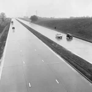 The M1 Motorway, opened only 6 days ago, receives its first vehicles The M1 Motorway, opened only 6 days ago, receives its first vehicles