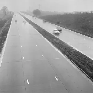 The M1 Motorway, opened only 6 days ago, receives its first vehicles The M1 Motorway, opened only 6 days ago, receives its first vehicles