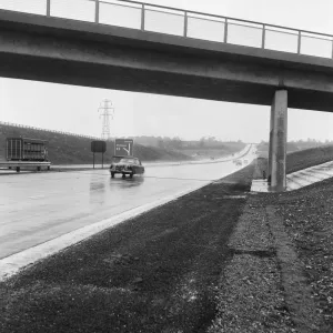 The M1 Motorway, opened only 6 days ago, receives its first vehicles The M1 Motorway, opened only 6 days ago, receives its first vehicles