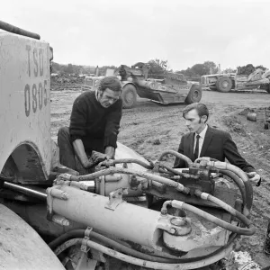 M4 Motorway Construction Print, Reading, Berkshire 1971