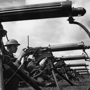 Machine gun battalion in training in the South East of England. 16th August 1941 Machine gun battalion in training in the South East of England. 16th August 1941