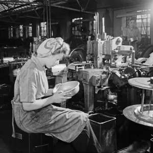 Machinist at Newly Brothers Engineering works in Birmingham Print, 1949