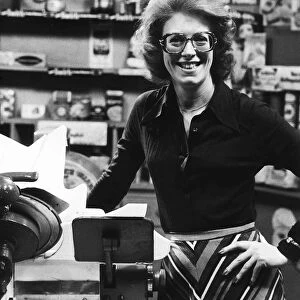 Madge Hindle Actress pictured in the Corner Shop Apr 1976 set of the TV Programme