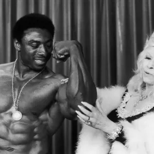 Mae West with Mr America Dave Johns Print 1977 Mae West with Mr America Dave Johns Print 1977