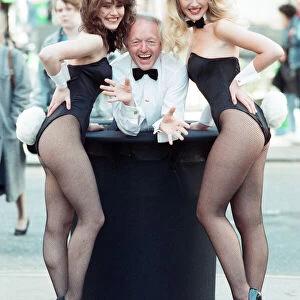 Magician Paul Daniels and showgirls. 15th March 1989