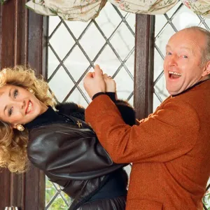 Magician Paul Daniels and his wife Debbie McGee pictured at home. 13th December 1991 Magician Paul Daniels and his wife Debbie McGee pictured at home. 13th December 1991