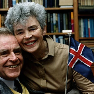 Magnus Magnusson with his wife Mamie Television presenter