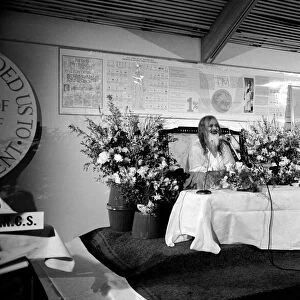 Maharishi is back in Town. March 1975 75-01534-004 Maharishi Mahesh Yogi - founder of