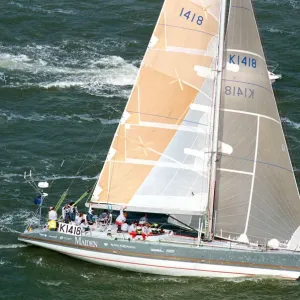 Maiden returns to the UK. 28th May 1990. The first all woman crew to sail Maiden returns to the UK. 28th May 1990. The first all woman crew to sail