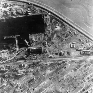 Print of Mariensiel Ammunition Depot after RAF Bombing Raid Print of Mariensiel Ammunition Depot after RAF Bombing Raid