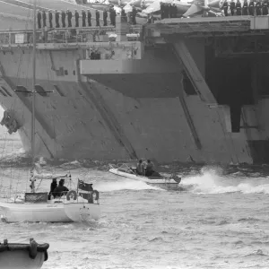 The main body of the Royal Navy Task force that is going to the Falklands sets sail