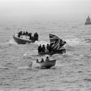 The main body of the Royal Navy Task force that is going to the Falklands sets sail