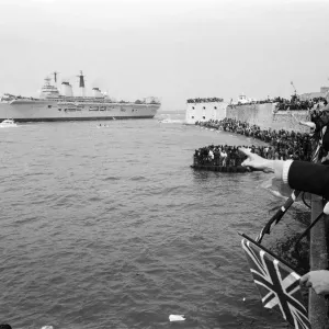 The main body of the Royal Navy Task force that is going to the Falklands sets sail