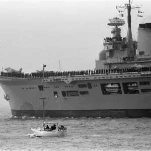 The main body of the Royal Navy Task force that is going to the Falklands sets sail