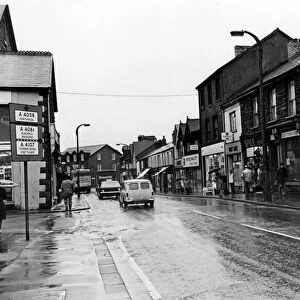 The main shopping street in Treorchy, Wales. 8th November 1979