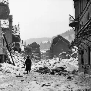 La Roche Main Street Ruins, January 1945 Print La Roche Main Street Ruins, January 1945 Print