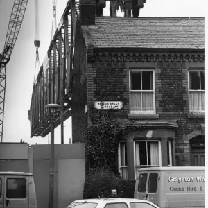 The main supporting girder for the new Kemlyn Road Stand is hoisted into place seen here The main supporting girder for the new Kemlyn Road Stand is hoisted into place seen here