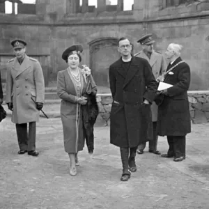 His Majesty King George VI and Queen Elizabeth inspect the damage in the city of Coventry