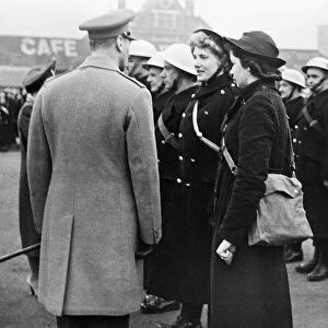 His Majesty King George VI and Queen Elizabeth meet members of the emergency