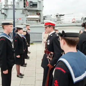 Major Andrew Milne inspects members of the Sea Cadets at the TS Kellington on the Tees Major Andrew Milne inspects members of the Sea Cadets at the TS Kellington on the Tees