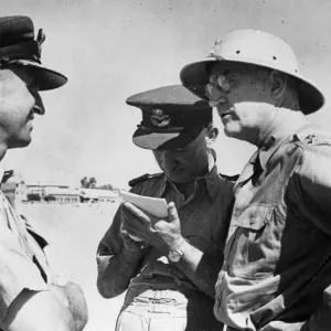 Major General J. H Burns (US Army) being interviewed by an R. A. F