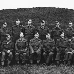 Major Robert S. Palmer (centre) with officers of the 6th Mumbles Company of Glamorgan H. G