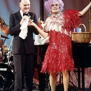 Major Ronald Ferguson Barry Humphries actor, May 1988, in a Charity