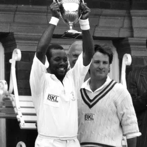 Malcolm Marshall with Benson Hedges Trophy Print 1992