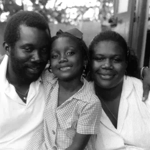 Malcolm Marshall Print with Shelly and Andrea, circa 1990
