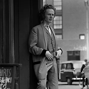 Malcolm McLaren poses as teddy boy in March 1972