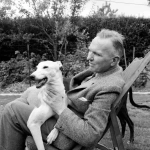 Man and Greyhounds: Frank Sanderson seen here at his St