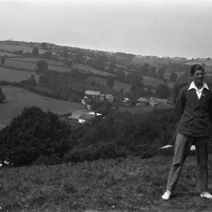 A man pictured standing in Teignmouth, Devon. 1926. Tyrell Collection A man pictured standing in Teignmouth, Devon. 1926. Tyrell Collection