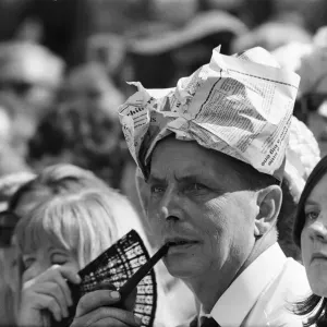 A Man Watching Wimbledon Tennis Championships Print, 1967