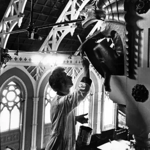 A man at work in Middlesbrough Town Hall. 15th August 1979 A man at work in Middlesbrough Town Hall. 15th August 1979