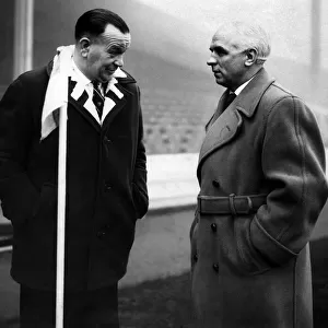 The two managers survey the situation - Raich Carter and George Poyser