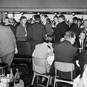 Manchester City football team celebrate in a Manchester club after winning the 1968