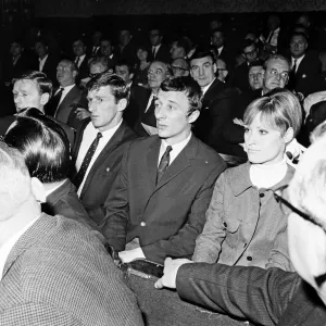 Manchester City players including Mike Sumerbee at ringside watching the Boxing during Manchester City players including Mike Sumerbee at ringside watching the Boxing during
