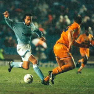 Manchester City verses Leicester City, at Maine Road, Manchester, United Kingdom Manchester City verses Leicester City, at Maine Road, Manchester, United Kingdom