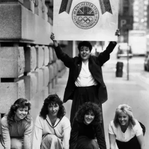 Manchester Olympic Bid for the 1996 Games, 15 March 1990. Olympic Bid girls