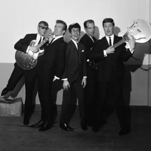 Manchester pop group Freddie and the Dreamers backstage at the Britannia Theatre Manchester pop group Freddie and the Dreamers backstage at the Britannia Theatre