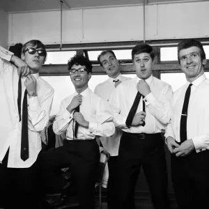 Manchester pop group Freddie and the Dreamers backstage at the Britannia Theatre Manchester pop group Freddie and the Dreamers backstage at the Britannia Theatre