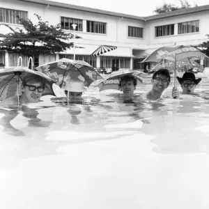 Manchester pop group Freddie and the Dreamers pictured in Singapore during their world Manchester pop group Freddie and the Dreamers pictured in Singapore during their world