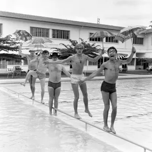 Manchester pop group Freddie and the Dreamers pictured in Singapore during their world Manchester pop group Freddie and the Dreamers pictured in Singapore during their world