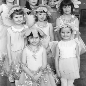 Manchester school children dressed as snowflakes for their schools pantomime