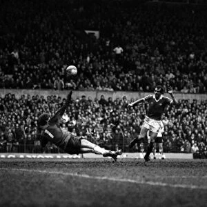 Manchester United 0 v. Leeds United 1. Division One Football. February 1981 MF01-37-099